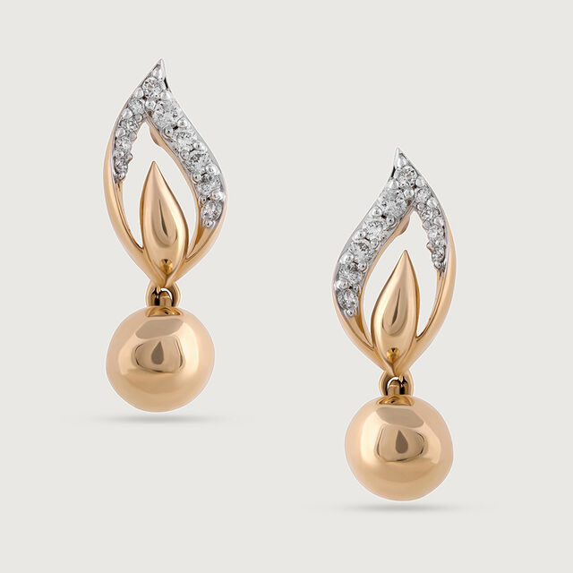 Subtle Glamour Gold & Diamond Drop Earrings 3