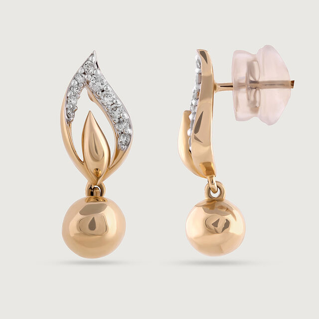 Subtle Glamour Gold & Diamond Drop Earrings 4