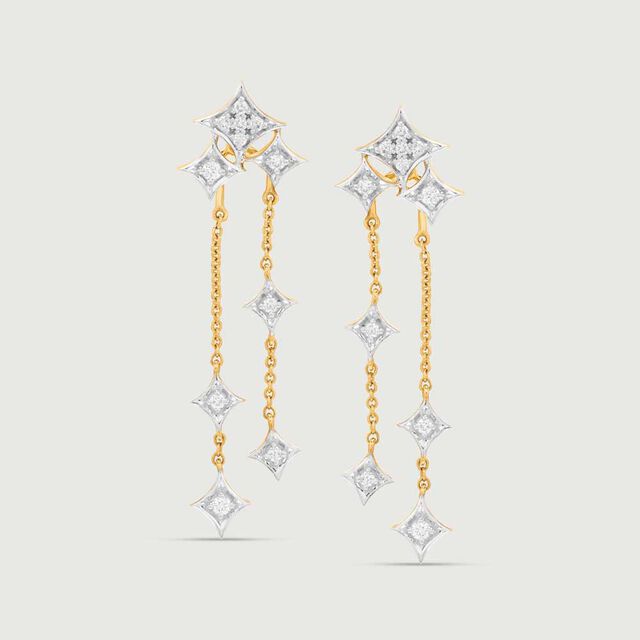 Starlit Cascade Diamond Drop Earrings 3