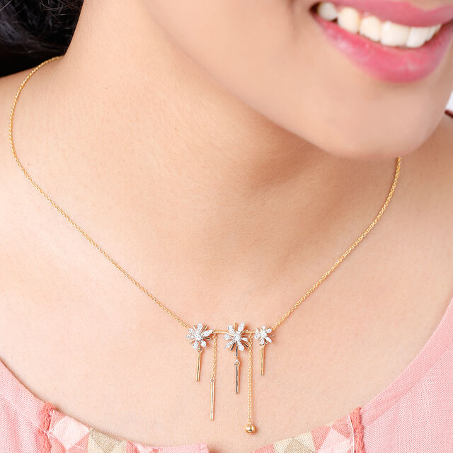 Lustrous Drop Diamond Necklace 