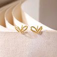 Sassy Twirl Gold Stud Earrings 