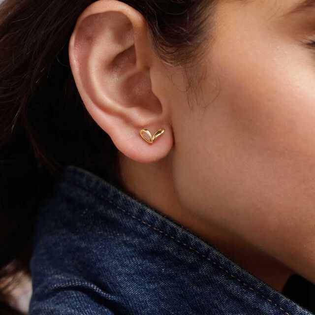 Sassy Twirl Gold Stud Earrings 2