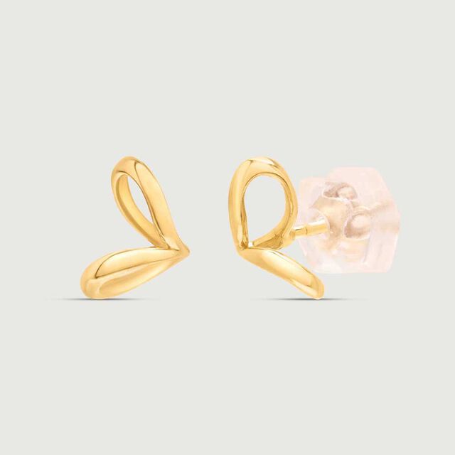 Sassy Twirl Gold Stud Earrings 5