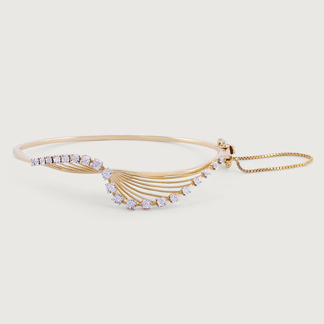 Elegant Precision Gold & Diamond Bangle 4