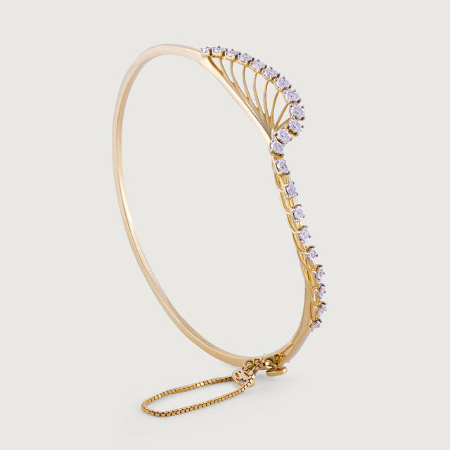 Elegant Precision Gold & Diamond Bangle 6