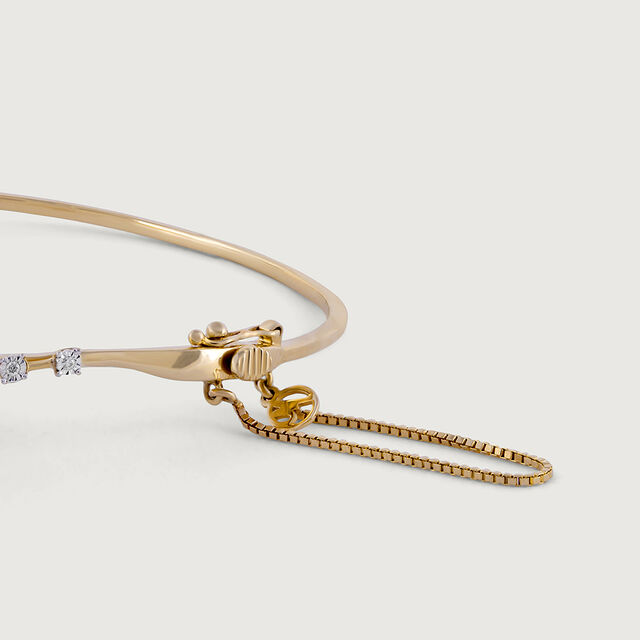 Elegant Precision Gold & Diamond Bangle 7