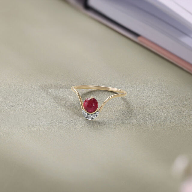 Berry Orbit Ruby &  Diamond Ring 