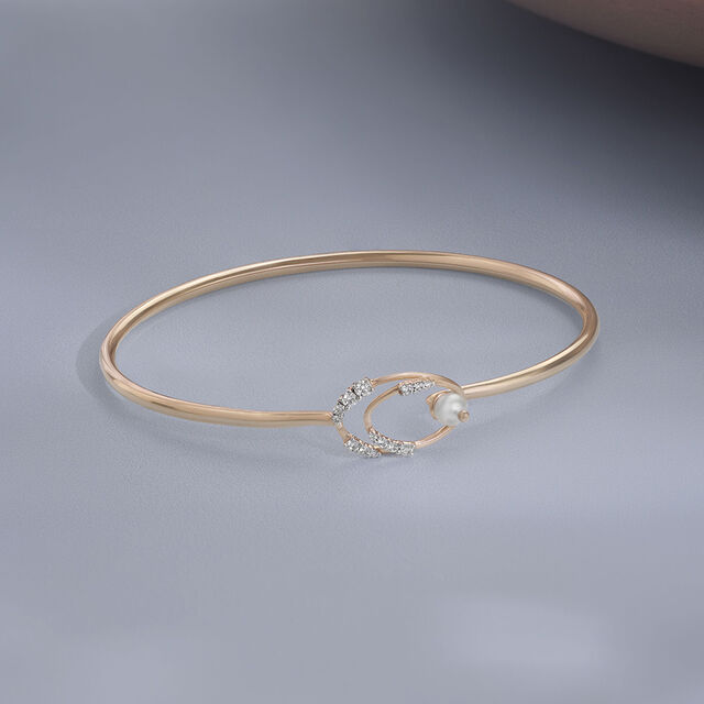 Twirl Shine Pearl & Diamond Bangle 