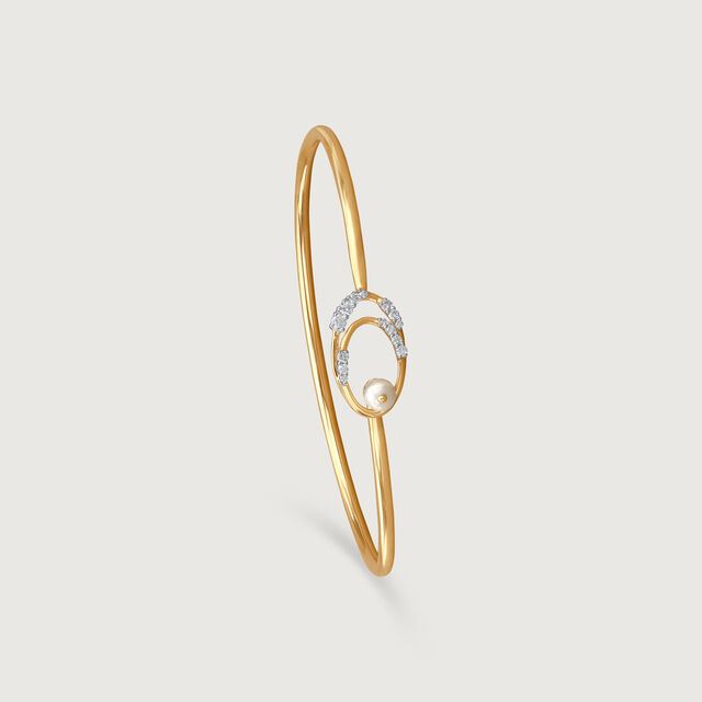 Twirl Shine Pearl & Diamond Bangle 4