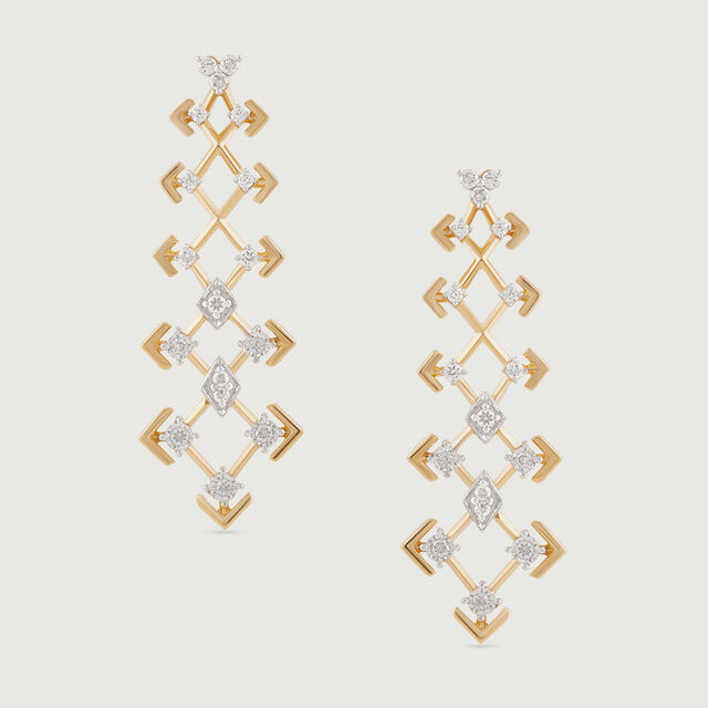 Disco Dream Gold & Diamond Drop Earrings 5