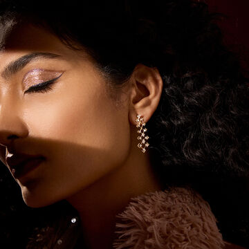 Disco Dream Gold & Diamond Drop Earrings