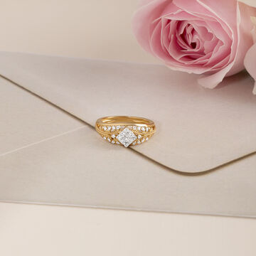 Bling Romance Gold & Diamond Finger Ring