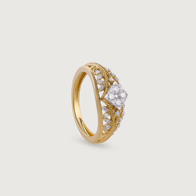 Bling Romance Gold & Diamond Finger Ring 4