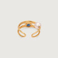 Aqua Cool Pearl & Gold Ear Cuff 4