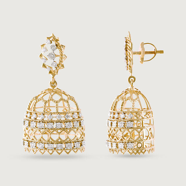 Majestic Lippan Gold & Diamond Jhumka 4