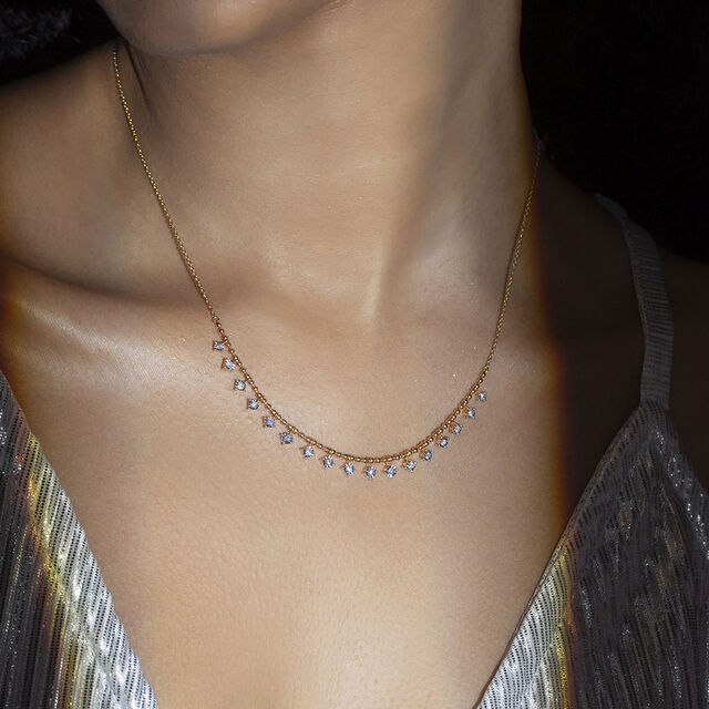 Radiant Strobe Gold & Diamond Necklace 4