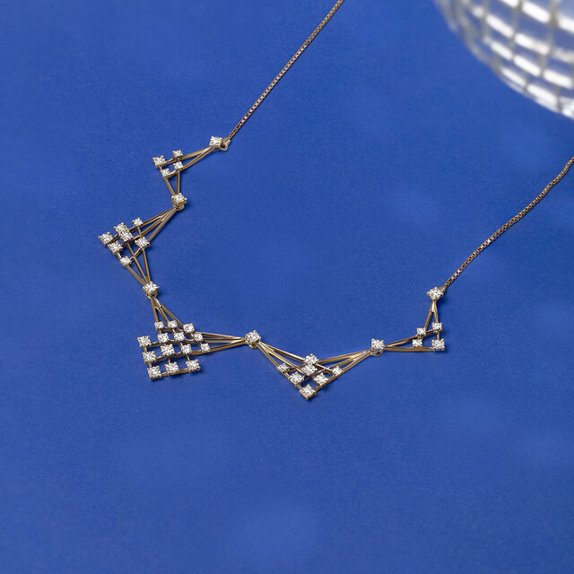 Sequin Shine Gold & Diamond Necklace