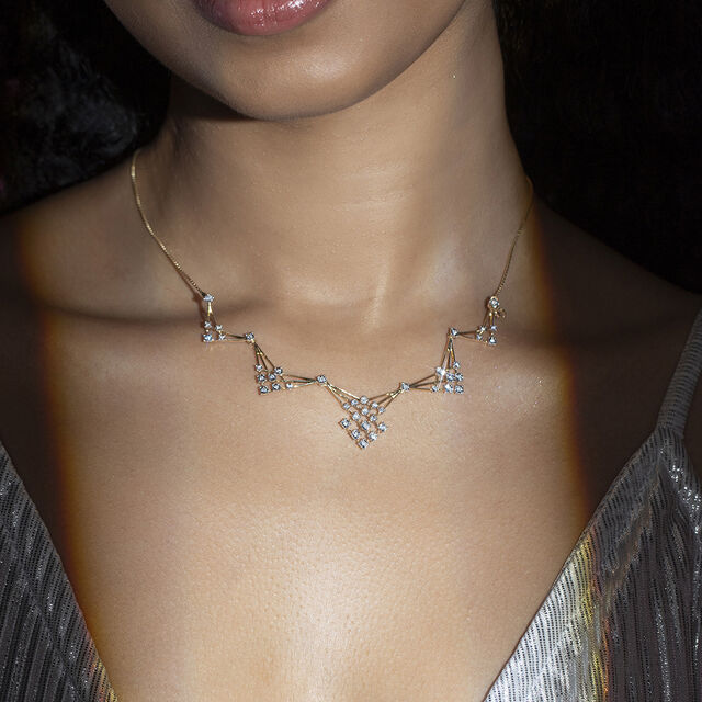 Sequin Shine Gold & Diamond Necklace