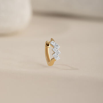 Lippan Glamour Gold & Diamond Nose Pin