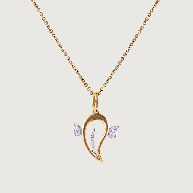 Shree Ganesh Gold and Diamond Pendant 3