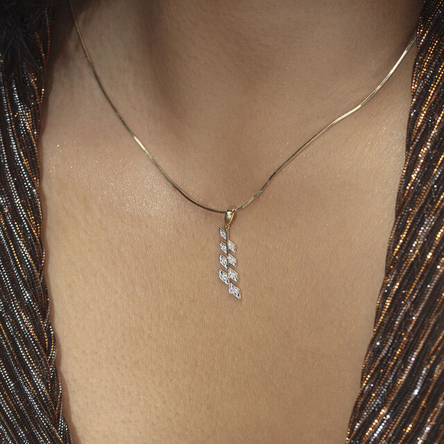 Electric Sequin Gold & Diamond Pendant 2