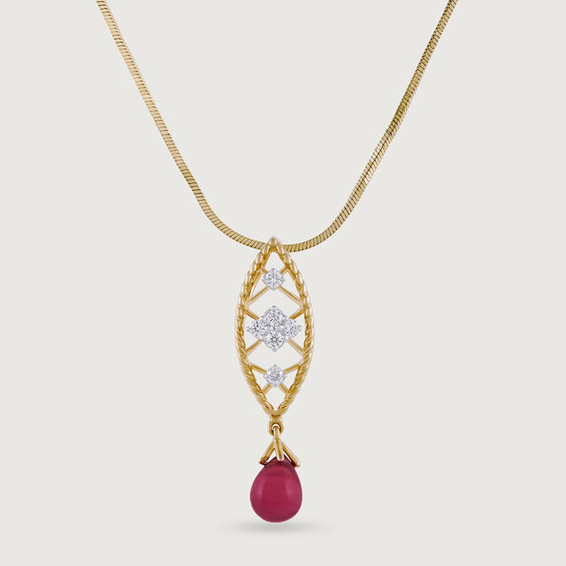 Disco Shine Diamond & Ruby Pendant 4