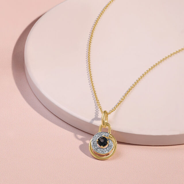 Love Lock Topaz & Diamond Pendant 