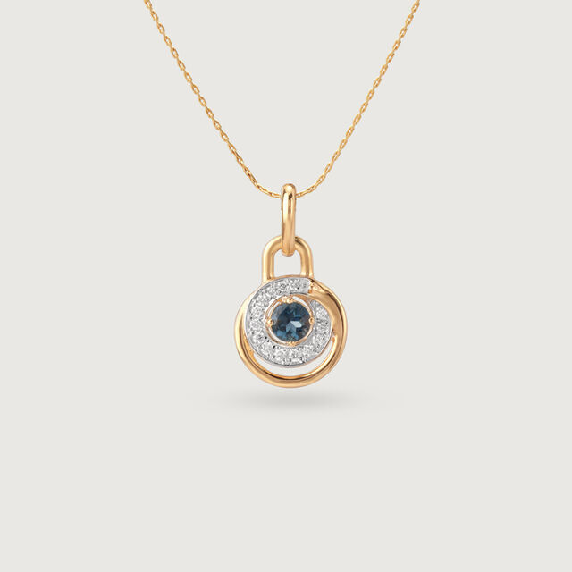 Love Lock Topaz & Diamond Pendant 4