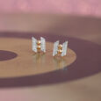 Zigzag Radiance Gold & Diamond Stud Earrings 