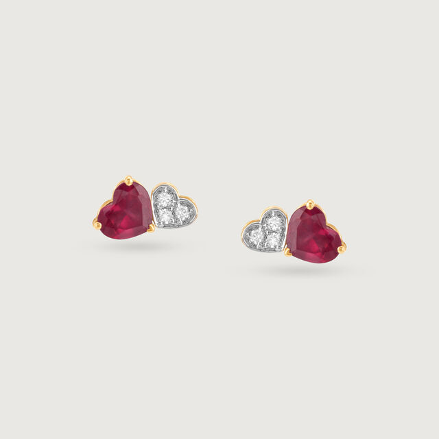 Scarlet Grace Ruby & Diamond Stud Earrings 4
