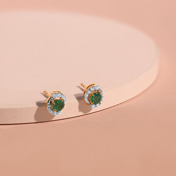 Diana Legacy Emerald & Diamond Stud Earrings
