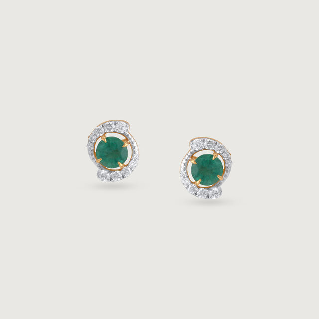 Diana Legacy Emerald & Diamond Stud Earrings 4