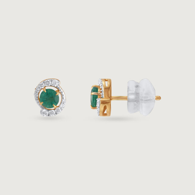 Diana Legacy Emerald & Diamond Stud Earrings 5
