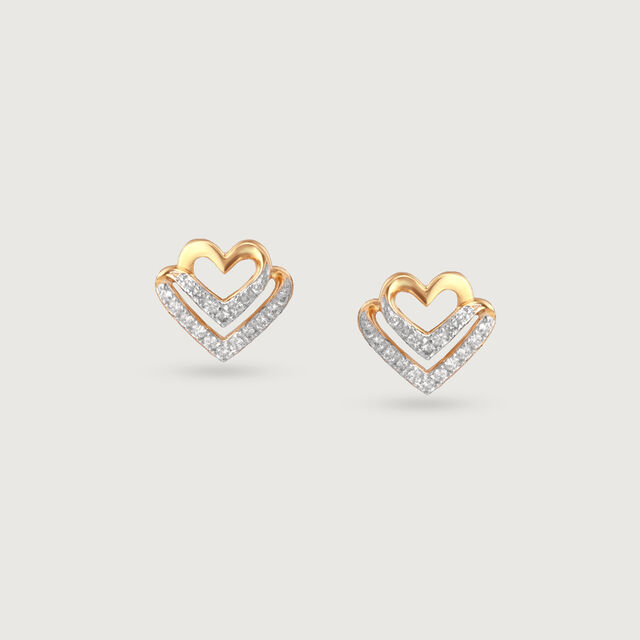 Dazzling Heartbeat Diamond Stud Earrings 4