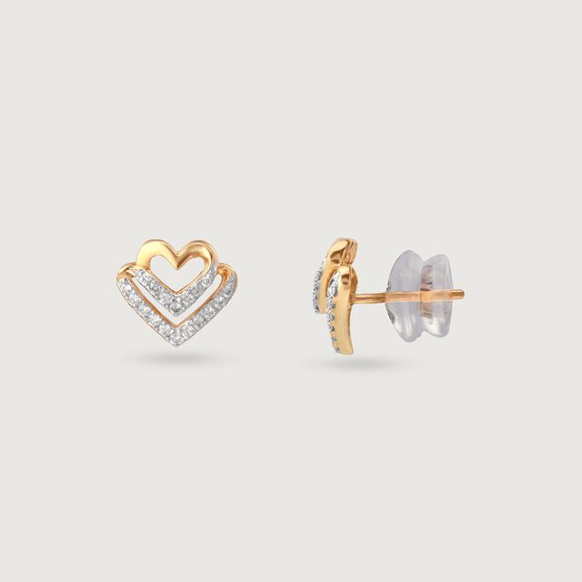 Dazzling Heartbeat Diamond Stud Earrings 5