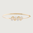 Intertwined Bonds Gold & Diamond Bangle 4