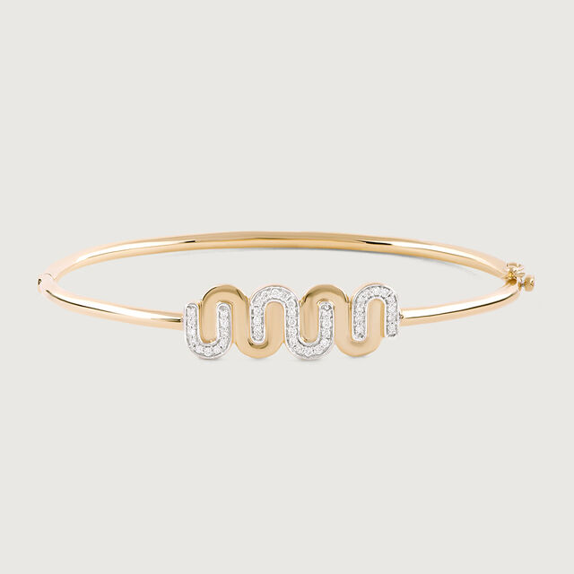 Intertwined Bonds Gold & Diamond Bangle 4