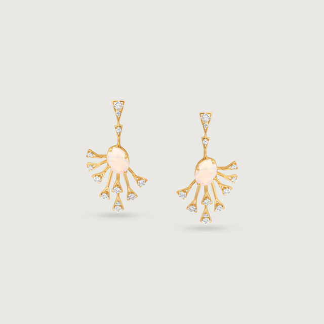 Celestial Opal & Diamond Drop Earrings 4