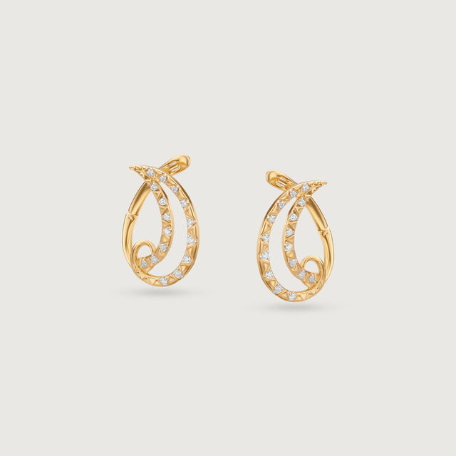 Sunflare Orbit Diamond Hoop Earrings 4