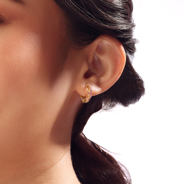 Dual Radiance Ruby & Diamond Hoop Earrings 4