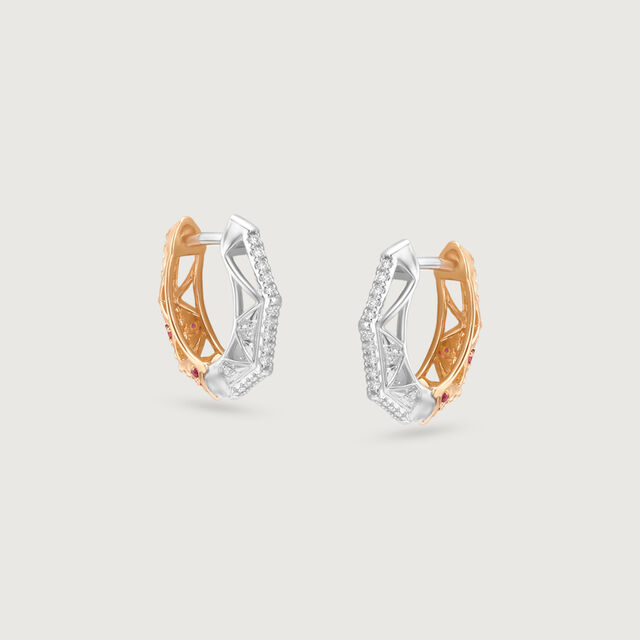 Dual Radiance Ruby & Diamond Hoop Earrings 7