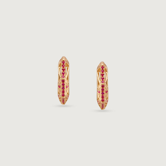 Dual Radiance Ruby & Diamond Hoop Earrings 8
