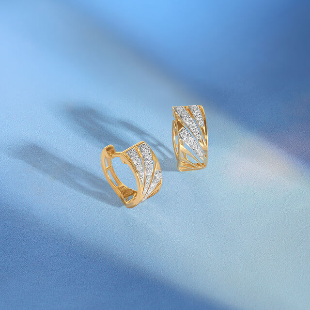 Radiant Frame Diamond Hoop Earrings 