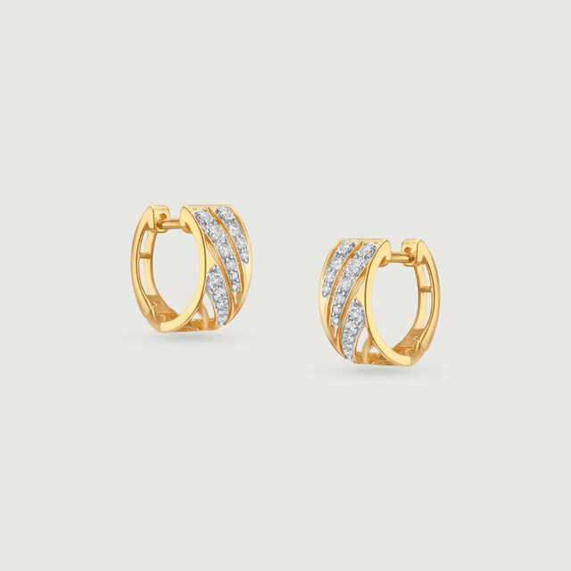 Radiant Frame Diamond Hoop Earrings 4
