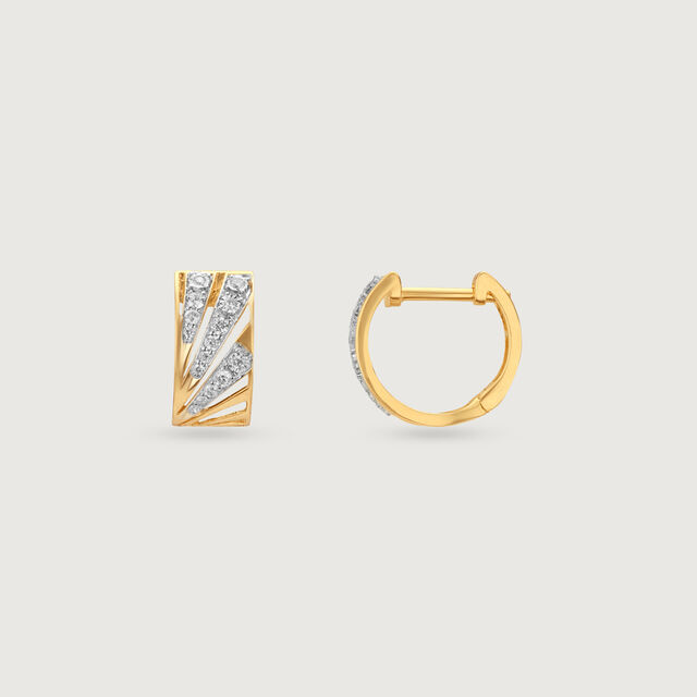Radiant Frame Diamond Hoop Earrings 5