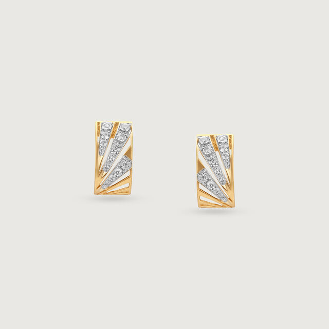 Radiant Frame Diamond Hoop Earrings 6