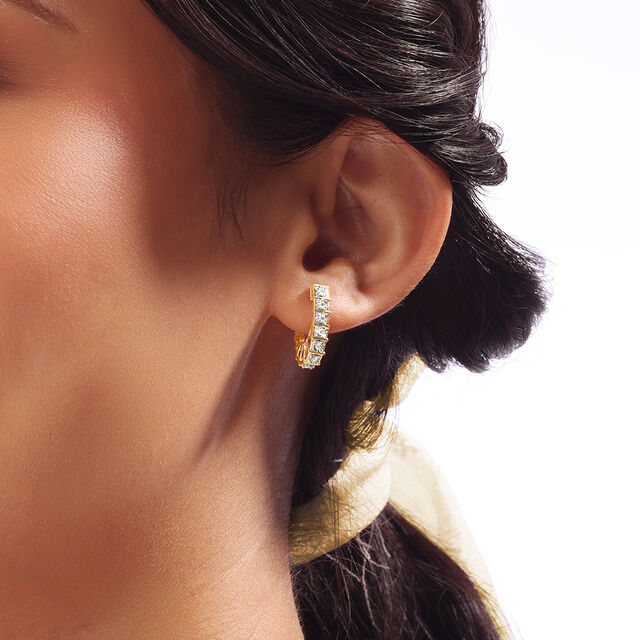 Linear Glow Diamond Hoop Earrings 2