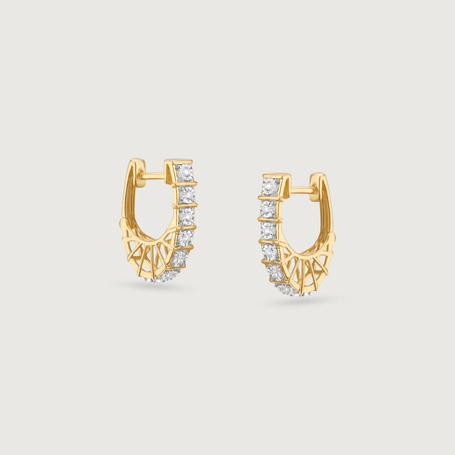 Linear Glow Diamond Hoop Earrings 4