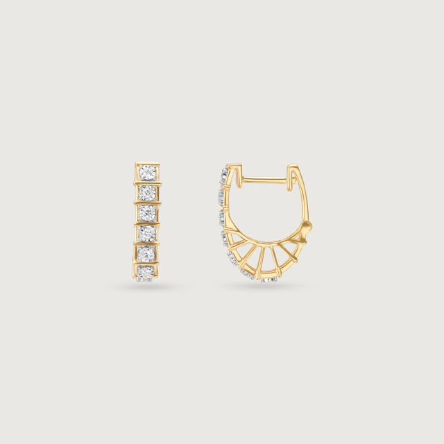 Linear Glow Diamond Hoop Earrings 5