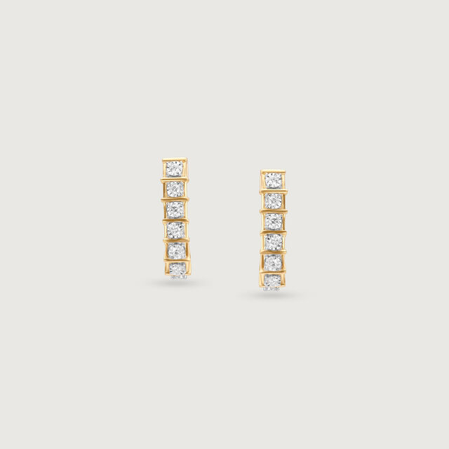 Linear Glow Diamond Hoop Earrings 6